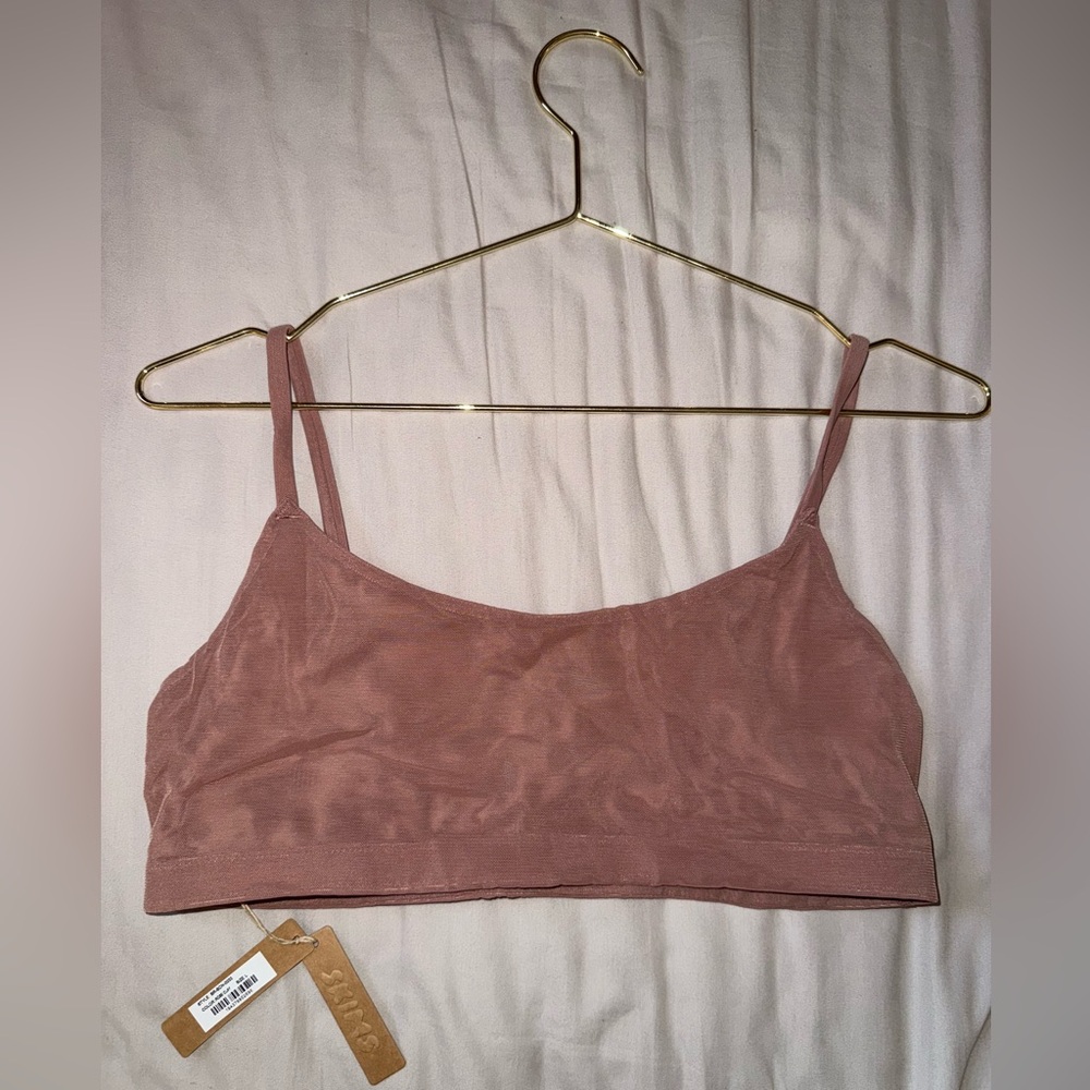 SOLD Skims mesh scoop bralette rose clay size large
